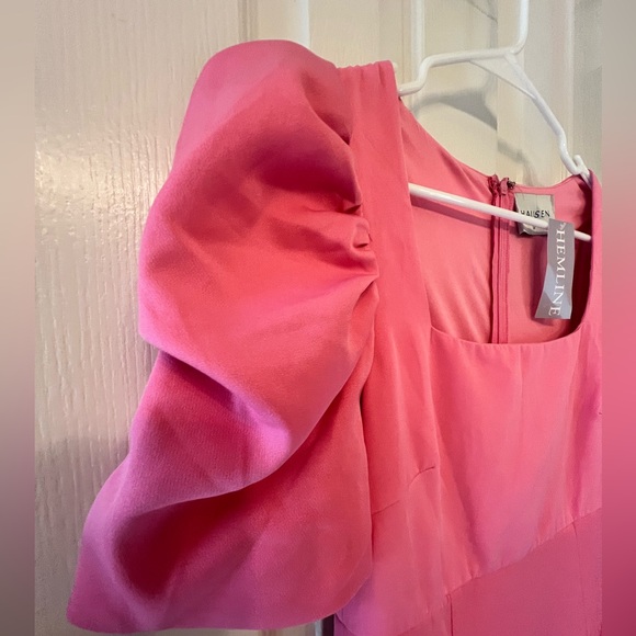 NWT Hausen Candy Pink Puff Sleeve Remi Dress, size medium - Picture 3 of 8